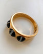 CHUNKY VICTORIAN BANDED AGATE FLUSH SET RING