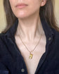 ANTIQUE 18CT GOLD & DIAMOND ENVELOPE AND LETTER PENDANT