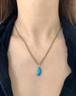 ANTIQUE SILVER & ENAMEL LUCKY BEAN PENDANT