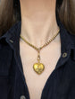 19TH CENTURY LARGE 18CT GOLD PUFFY HEART PENDANT