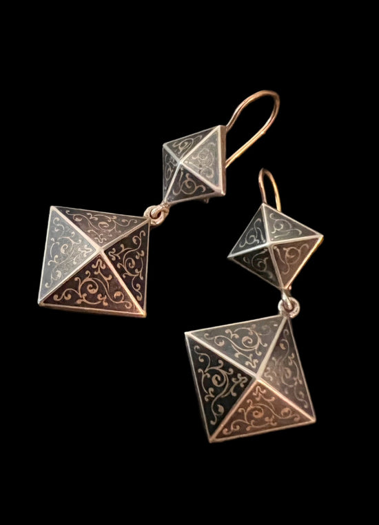19TH CENTURY NIELLO EARRINGS