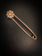 VICTORIAN CHUNKY PIN BROOCH WITH PEARL FLOWER
