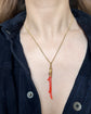 ANTIQUE 15CT GOLD SNAKE & CORAL PENDANT