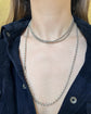 ANTIQUE SUPER LONG SILVER FLAT BELCHER GAURD CHAIN