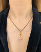 VICTORIAN PLATINUM & 15CT GOLD STIRRUP PENDANT