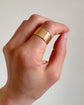 SUPER WIDE 18CT GOLD ANTIQUE CIGAR BAND RING