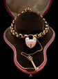 VICTORIAN 9CT GOLD HEART PADLOCK WITH WORKING KEY