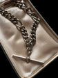 ANTIQUE CHUNKY SILVER ALBERT CHAIN