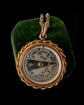 ANTIQUE 9CT GOLD & BLOODSTONE COMPASS PENDANT