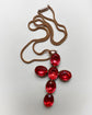 GEORGIAN LARGE PINK PASTE CROSS PENDANT