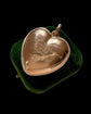 ANTIQUE LARGE PUFFY GOLD HEART PENDANT ‘TOUJOURS PRÉSENTE, TOUJOURS CHÈRE’