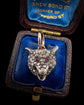 VICTORIAN LARGE SNARLING DIAMOND FOX HEAD PENDANT