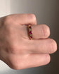 ANTIQUE DIAMOND & RUBY FLUSH SET 18CT GOLD RING