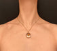 VICTORIAN ROCK CRYSTAL DOME LOCKET WITH DIAMOND & CORAL CENTRE