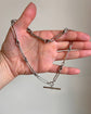 VICTORIAN SILVER PAPERCLIP & LOVERS KNOT ALBERT CHAIN