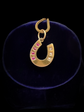 VICTORIAN RUBY & DIAMOND 15CT GOLD HORSESHOE PENDANT