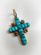 VICTORIAN TURQUOISE & DIAMOND CROSS PENDANT