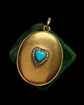 VICTORIAN 15CT GOLD LOCKET WITH TURQUOISE & DIAMOND HEART MOTIF