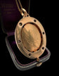 19TH CENTURY DIAMOND & BANDED AGATE SHELL PENDANT