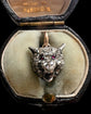 VICTORIAN LARGE SNARLING DIAMOND FOX HEAD PENDANT