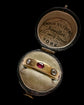 VICTORIAN RUBY & DIAMOND FIVE STONE FLUSH SET RING