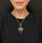 SUPERSIZED CHUNKY VICTORIAN ROCK CRYSTAL HEART PENDANT