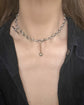 ANTIQUE PLATINUM & SAPPHIRE SPHERE CHAIN CHARMS