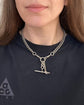ANTIQUE SILVER CURB ALBERT WITH REMOVABLE T-BAR