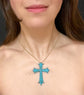 For Chryssa 19TH CENTURY FRENCH PAVÉ TURQUOISE CROSS PENDANT