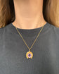 ANTIQUE 9CT GOLD & PASTE HORSESHOE PENDANT