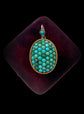 VICTORIAN PAVÉ TURQUOISE OVAL PENDANT