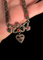 EDWARDIAN MARCASITE & PASTE HEART NECKLACE