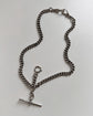 ANTIQUE CLASSIC SILVER CURB ALBERT CHAIN