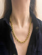 19TH CENTURY 14CT GOLD LOVERS KNOT & REEDED BELCHER CHAIN