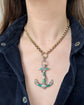 VICTORIAN MALACHITE & SILVER ANCHOR PENDANT