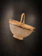 19TH CENTURY MOTHER OF PEARL & 18CT GOLD BASKET PENDANT