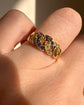 ANTIQUE DIAMOND & SAPPHIRE 18CT GOLD CHAIN RING
