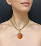 GEORGIAN CARNELIAN SHELL SCENT BOTTLE PENDANT