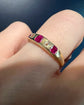 ANTIQUE DIAMOND & RUBY FLUSH SET 18CT GOLD RING