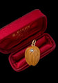 LATE VICTORIAN AGATE AND DIAMOND NUT PENDANT