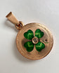 19TH CENTURY ENAMEL & DIAMOND FOUR LEAF CLOVER LOCKET