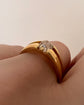 ANTIQUE OLD CUT DIAMOND & 18CT GOLD RING