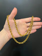 19TH CENTURY 14CT GOLD LOVERS KNOT & REEDED BELCHER CHAIN