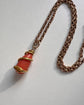 VICTORIAN 15CT GOLD COILED SNAKE & CORAL PENDANT