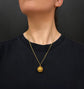 ARCHEOLOGICAL REVIVAL 15CT GOLD & GEM SET SPHERE PENDANT