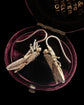 ANTIQUE SILVER GILT FLY EARRINGS