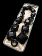 VICTORIAN WHITBY JET GEOMETRIC COLLAR NECKLACE