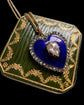 ANTIQUE DIAMOND & ENAMEL HEART PENDANT