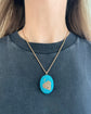 VICTORIAN DIAMOND LEAF & PAVÉ TURQUOISE BOMBE PENDANT