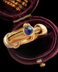 HUGE VINTAGE 18CT GOLD & SAPPHIRE BOLT RING